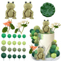 25 PCS Frog Cake Topper Frog Cake Decorations Ball Cake Topper for Boys Girls Frog Birthday Rainforest Party Decoration