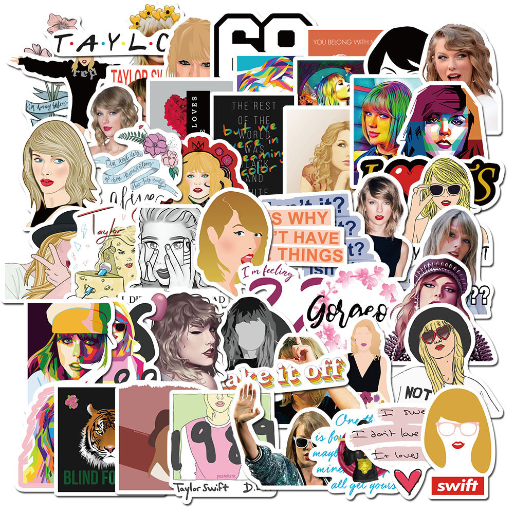 50 PCS Taylor Swift Graffiti Waterproof Stickers Set