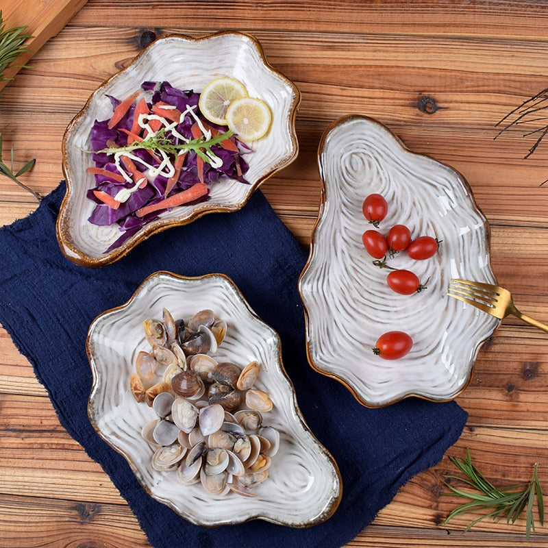 Japanese Ceramic Shell-Shaped Dinnerware Set