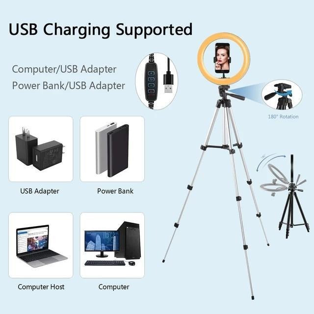 LED Selfie Phone Lamp with Tripod Stand