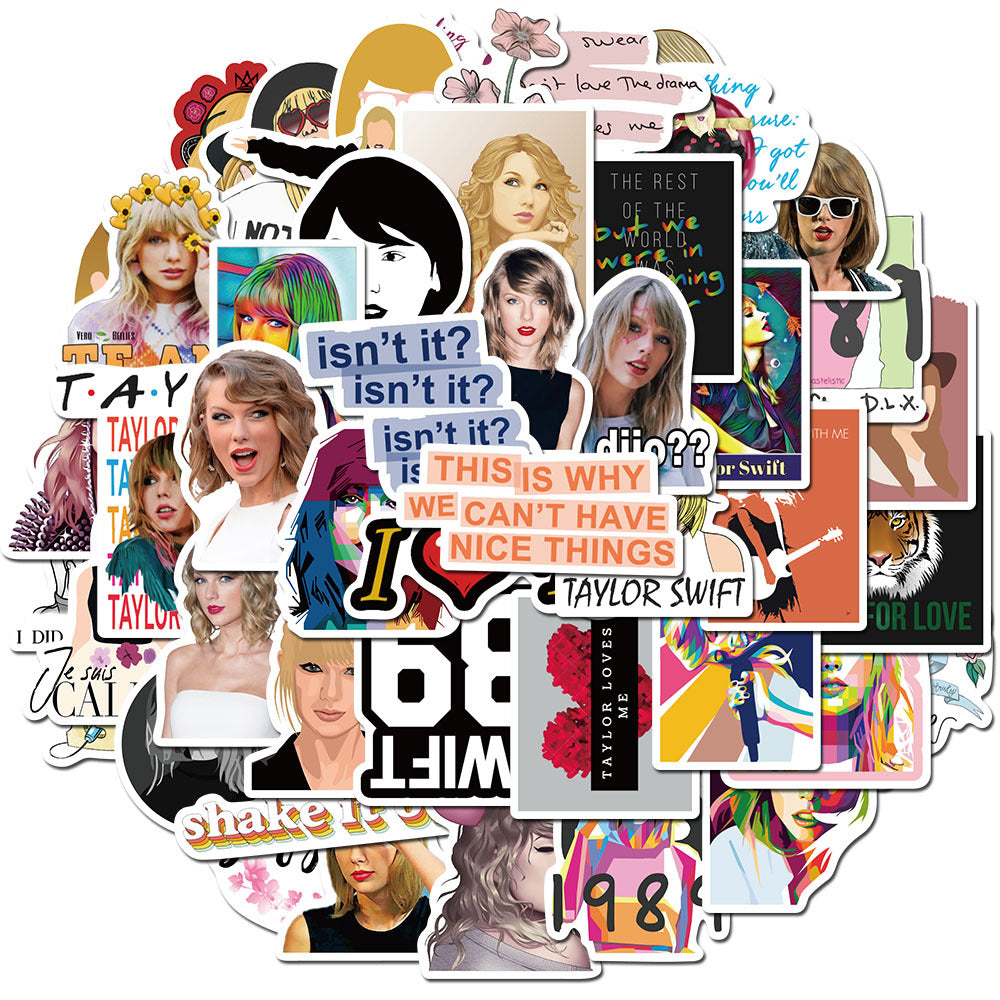 50 PCS Taylor Swift Graffiti Waterproof Stickers Set